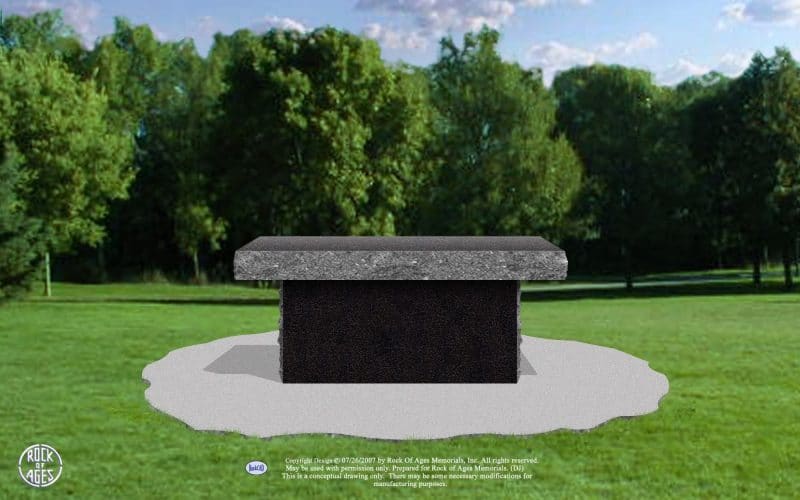 Simple Natural Black Bench Memorial