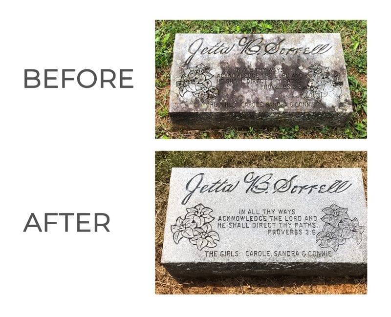 Memorial Cleaning Repairs and Restoration Jetta Sorell Before and After