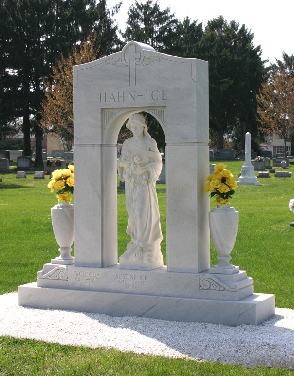 Hahn Ice Stunning Blessed Mother Marble Memorial