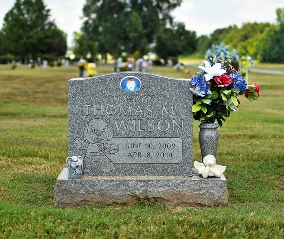 Wilson Child Headstone with Porcelain Portrait